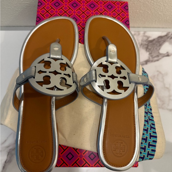 Tory Burch Silver Miller Sandals - Picture 2 of 5